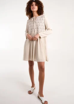 Blue Vanilla Stone Embroidered Tunic Dress