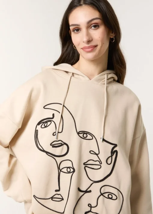 Blue Vanilla Stone Face Art Hoodie
