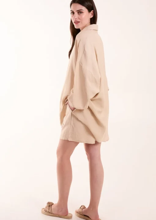 Blue Vanilla Stone Linen Shorts & Shirt Set