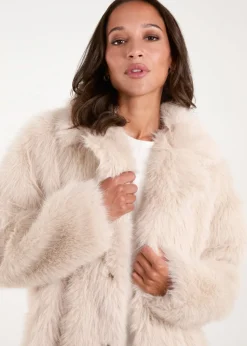 Blue Vanilla Stone Plush Fur Coat