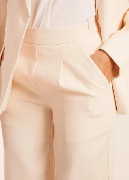 Blue Vanilla Stone Wide Leg Suit Trousers