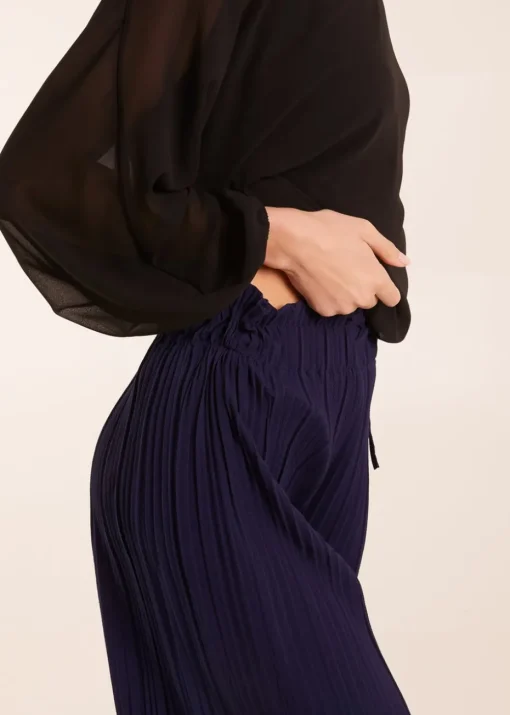 Blue Vanilla Wide Leg Pleated Trousers