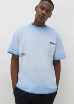 Blue Washed Slogan T-Shirt