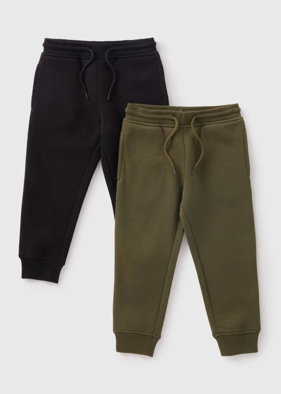 Boys 2 Pack Black & Khaki Joggers (1-7yrs)