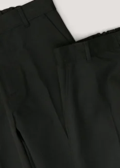 Boys 2 Pack Black Classic Fit Long Length School Trousers (3-16yrs)
