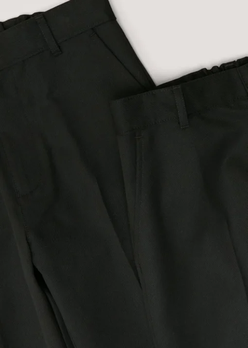 Boys 2 Pack Black Classic Fit Long Length School Trousers (3-16yrs)