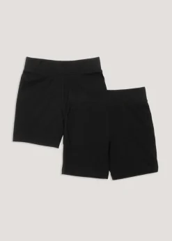 Boys 2 Pack Black Classic School Shorts (3-13yrs)