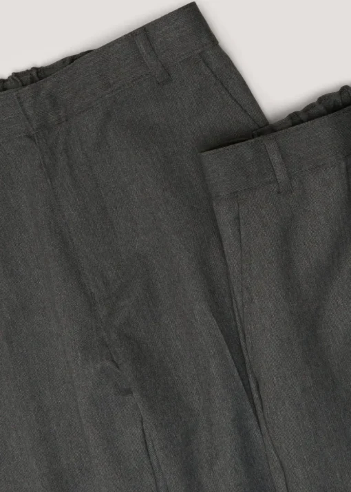 Boys 2 Pack Grey Classic Fit Longer Length School Trousers (3-13yrs)