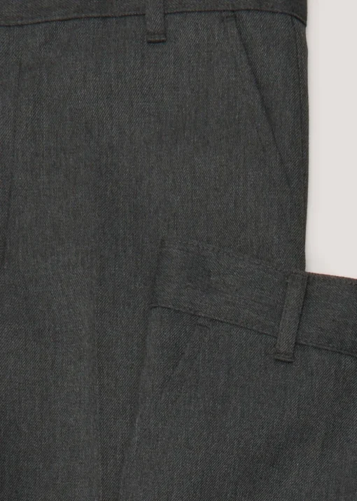 Boys 2 Pack Grey Slim Fit Long Length School Trousers (3-16yrs)