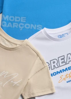 Boys 3 Pack Multicolour T-Shirts (7-15yrs)