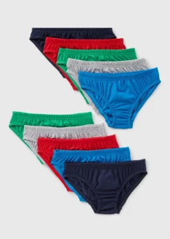 Boys 10 Pack Multicoloured Briefs (2-13yrs)