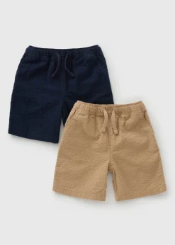 Boys 2 Pack Navy & Tan Shorts (1-7yrs)
