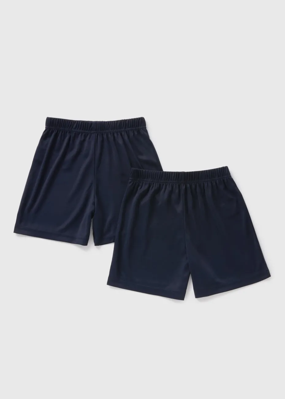 Boys 2 Pack Navy Football Shorts (4-13yrs)