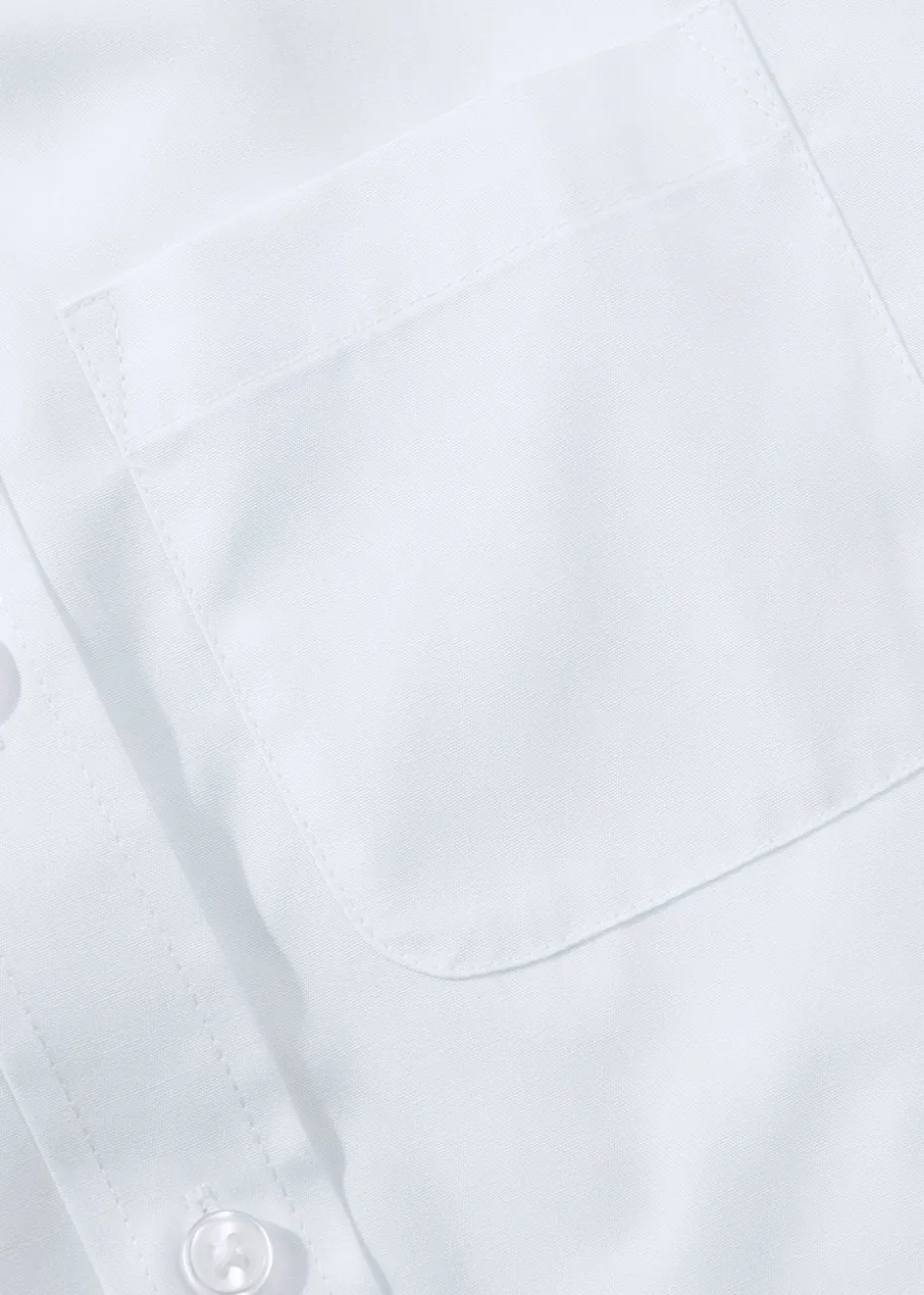 Boys 2 Pack White Generous Fit Short Sleeve School Shirts (6-16yrs)