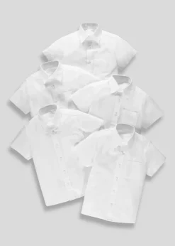 Boys 5 Pack White Short Sleeve School Shirts (4-16yrs)