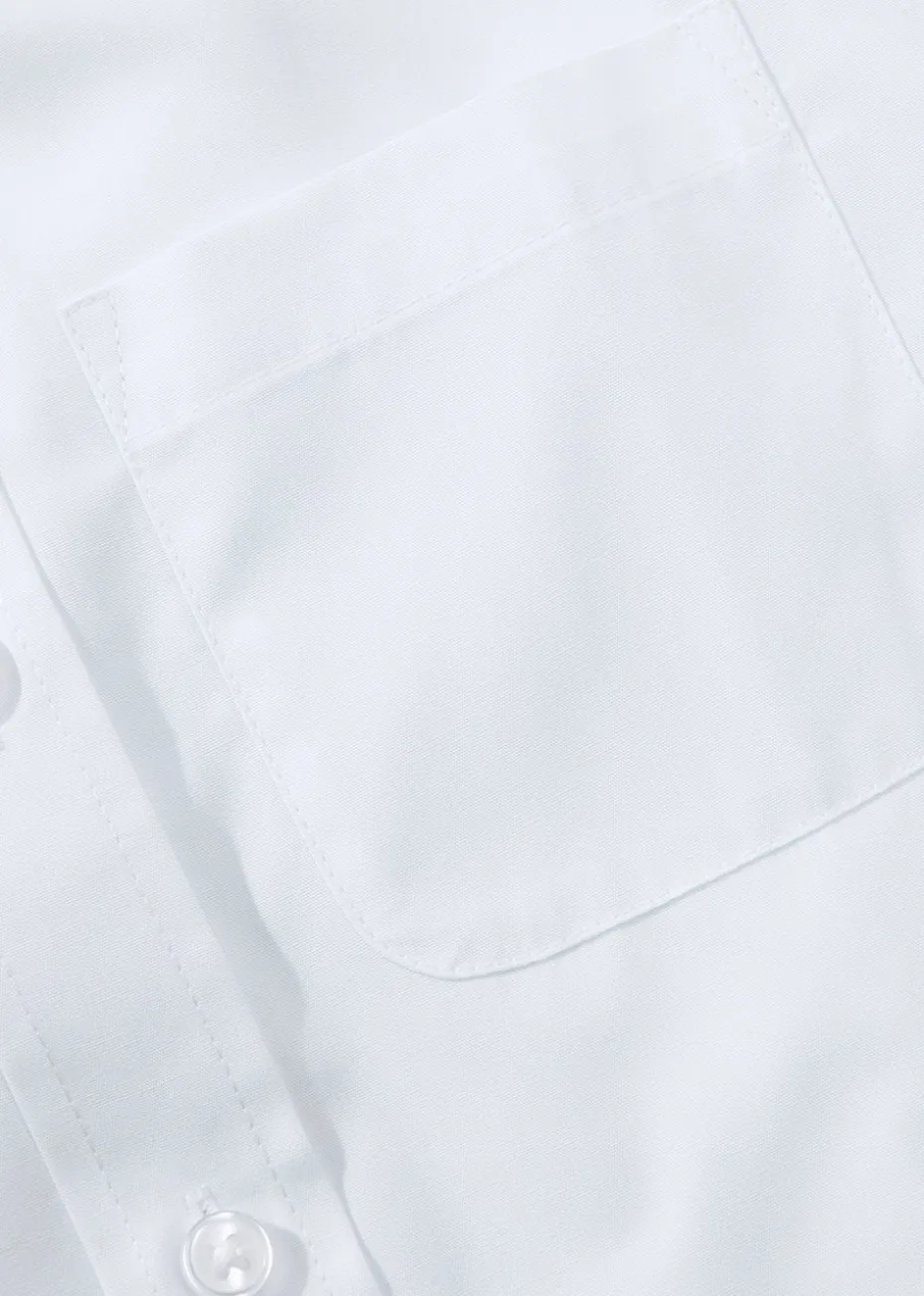 Boys 2 Pack White Skinny Stretch School Shirts (8-16yrs)