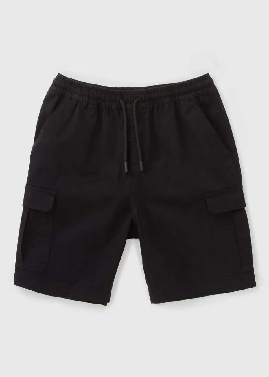 Boys Black Cargo Shorts (7-15yrs)