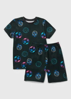 Boys Black Football Pyjama Set (1-13yrs)