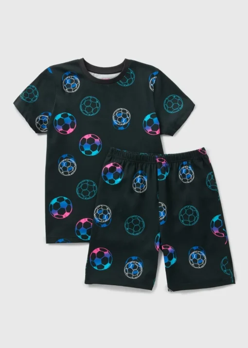 Boys Black Football Pyjama Set (1-13yrs)