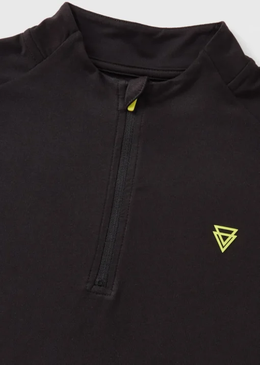 Boys Black Half Zip Sports Top (7-15yrs)