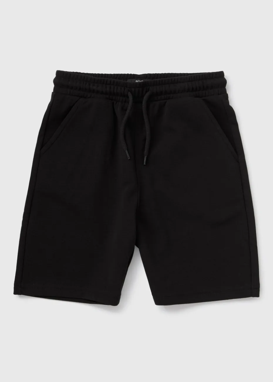 Boys Black Jogger Shorts (7-15yrs)