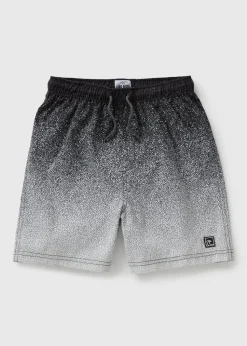 Boys Black Paint Splat Ombre Swim Shorts (7-15yrs)