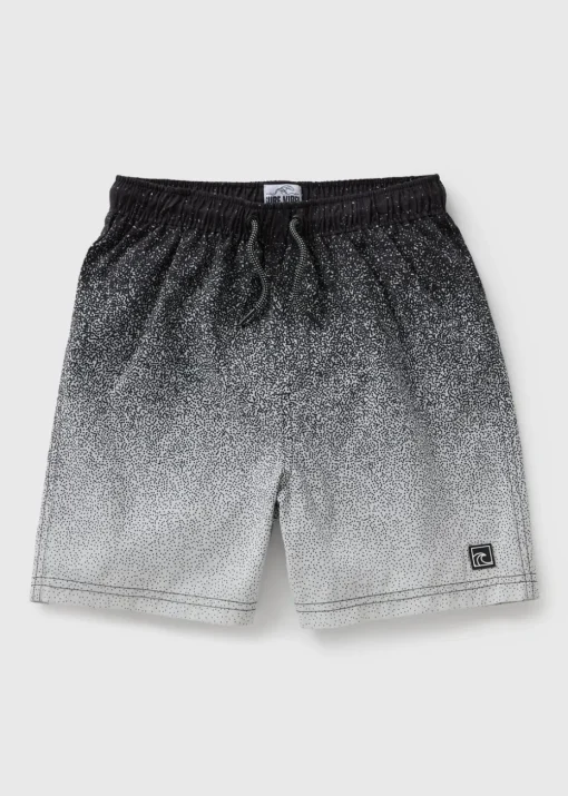 Boys Black Paint Splat Ombre Swim Shorts (7-15yrs)