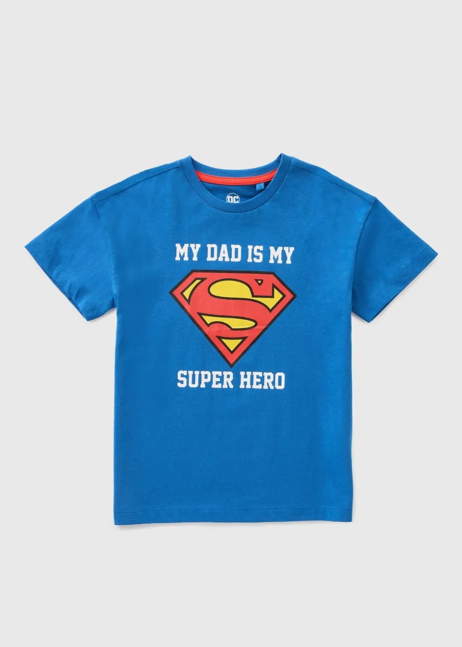 Boys Blue Superman Dad T-Shirt (1-7yrs)