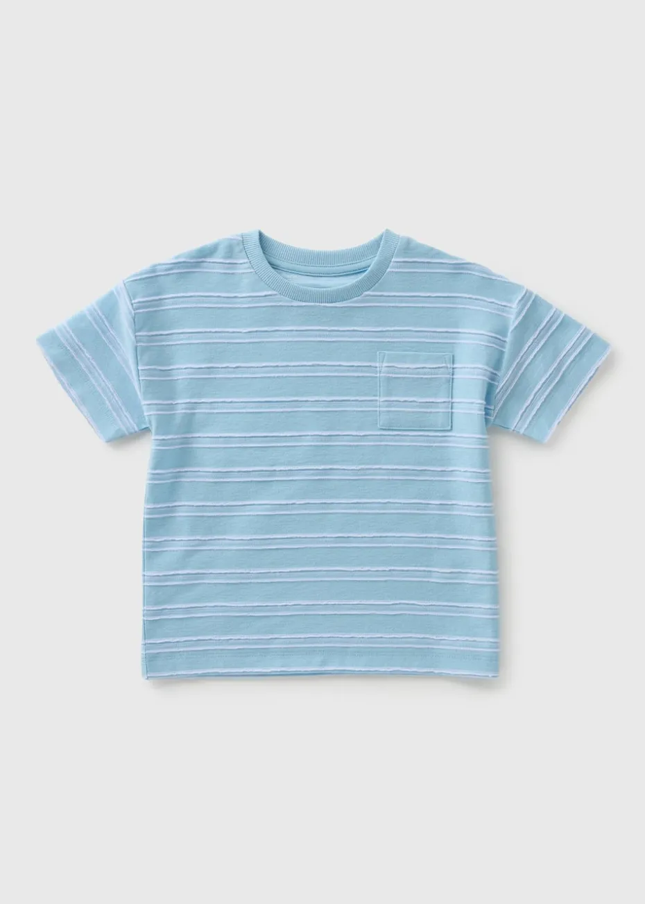Boys Blue Textured Stripe T-Shirt (1-7yrs)
