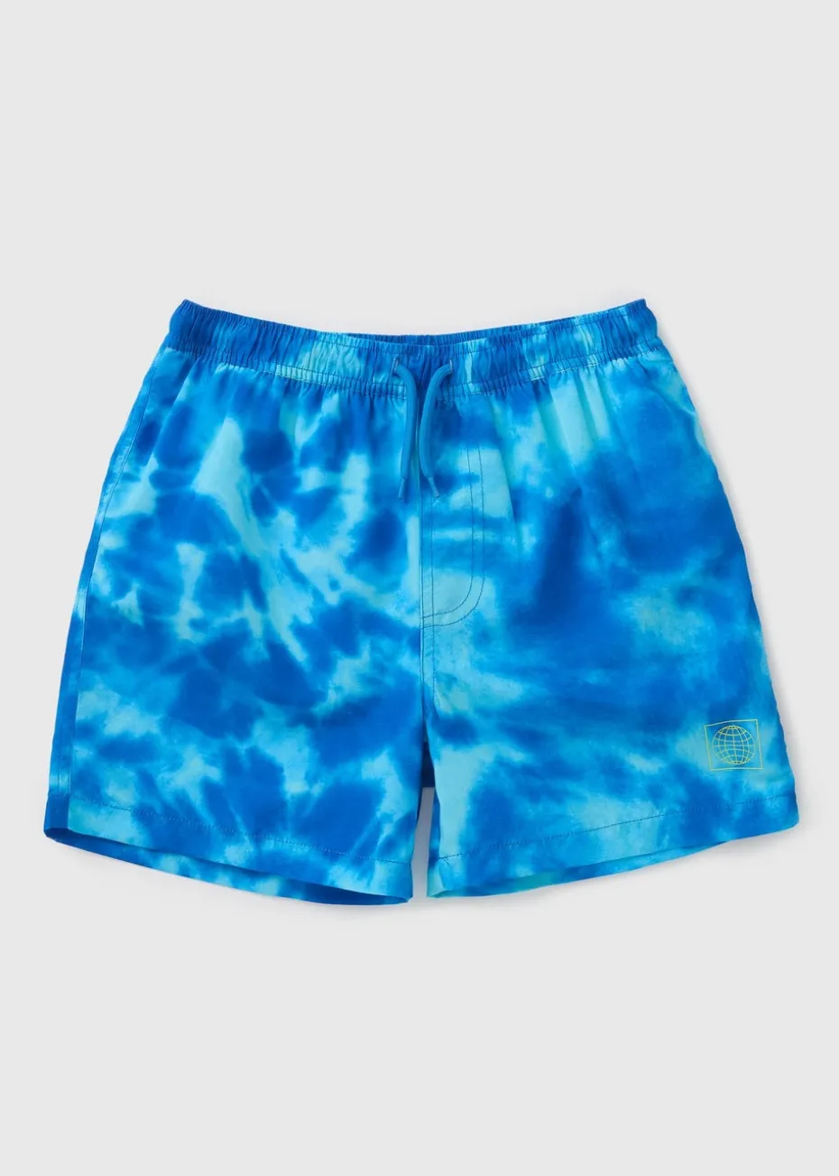 Boys Blue Tie Dye Swim Shorts (7-15yrs)