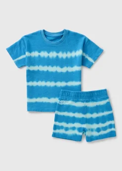 Boys Blue Tie Dye Top & Shorts Set (1-7yrs)