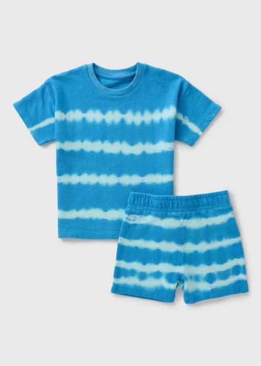 Boys Blue Tie Dye Top & Shorts Set (1-7yrs)