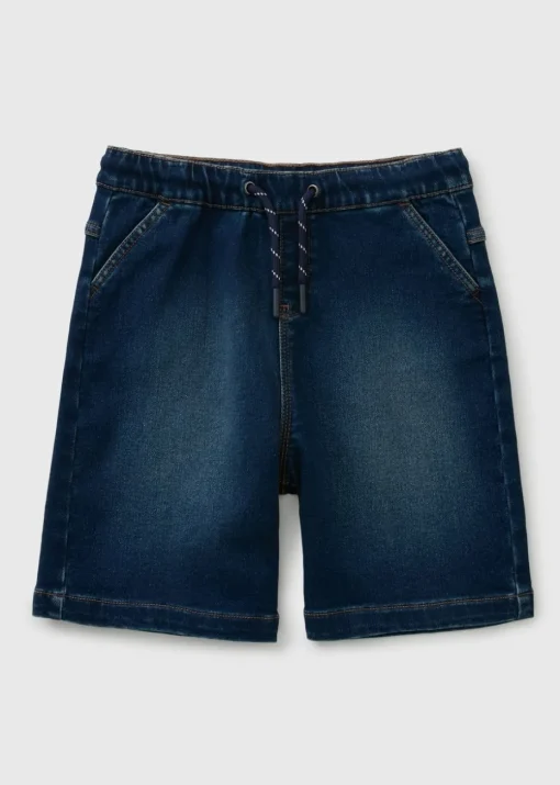 Boys Darkwash Knitted Denim Shorts (7-15yrs)