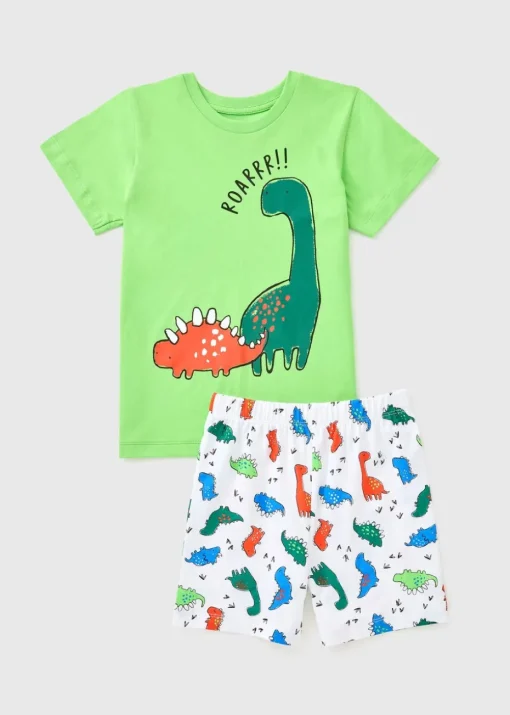Boys Green Dinosaur Pyjama Set (1-7yrs)