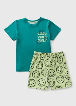 Boys Green Good Vibes Pyjama Set (7-13yrs)