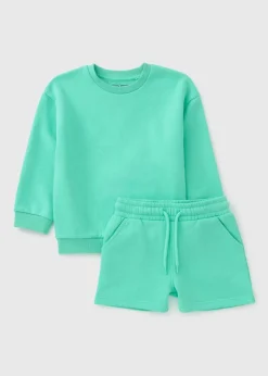 Boys Green Sweatshirt & Shorts Set (1-7yrs)