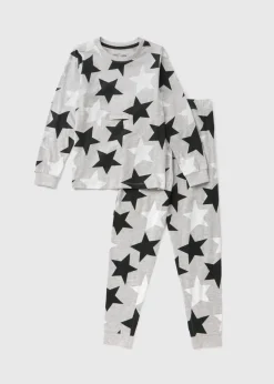 Boys Grey Easy Dress Star Pyjama Set (1-13yrs)