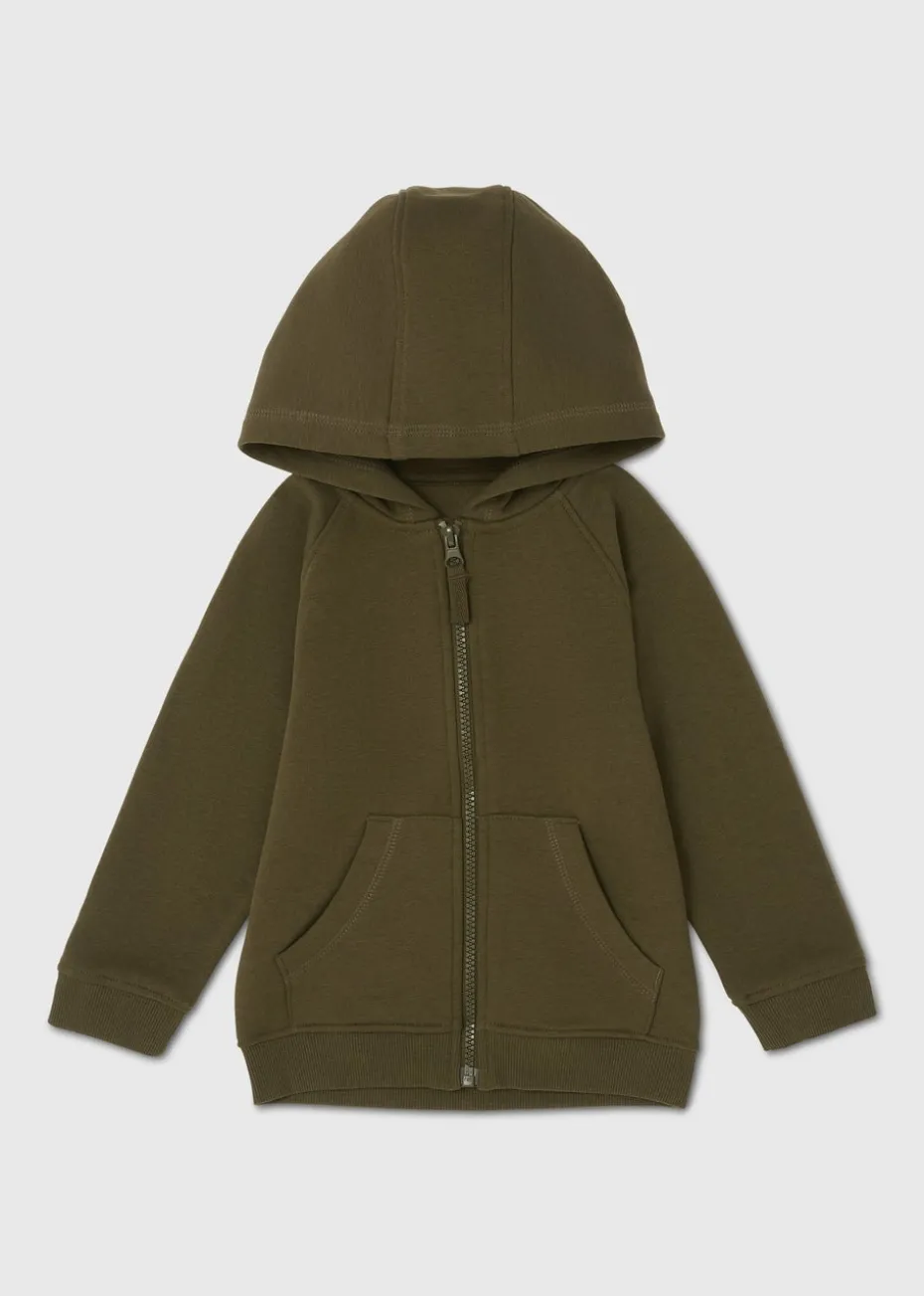 Boys Khaki Zip Up Hoodie (1-7yrs)