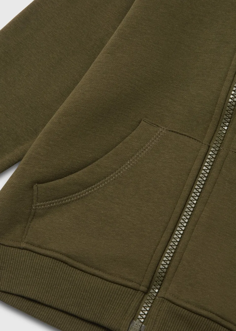 Boys Khaki Zip Up Hoodie (1-7yrs)