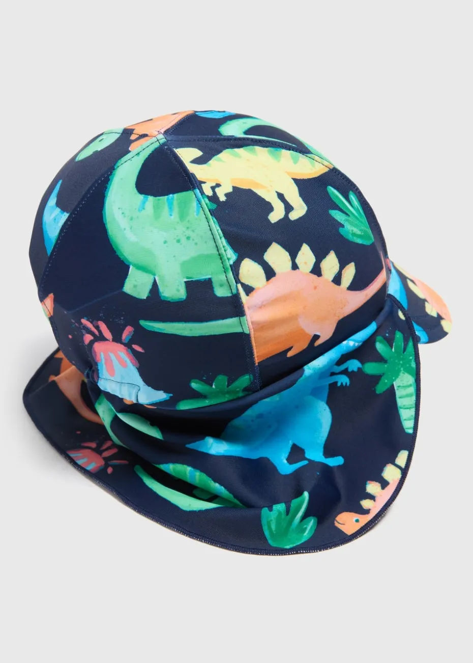 Boys Navy Dino Swim Cap (6mths-6yrs)