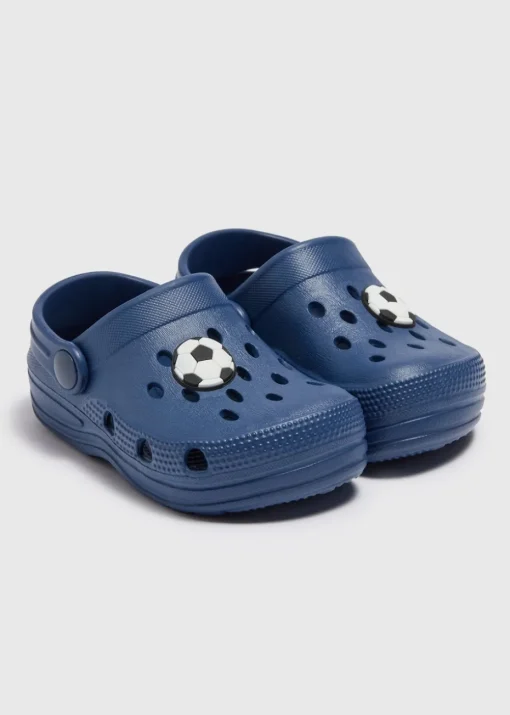 Boys Navy Football Clogs (Younger 4/5-Older 5/6)