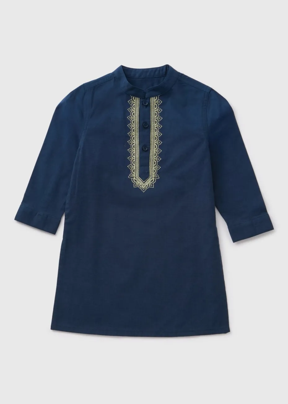 Boys Navy Kurta Shirt (1-7yrs)