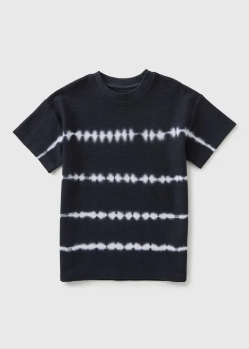 Boys Navy Waffle Tie Dye Top (7-15yrs)