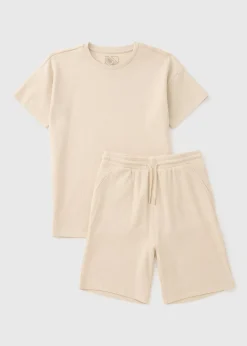 Boys Stone Waffle Top & Shorts Set (7-15yrs)