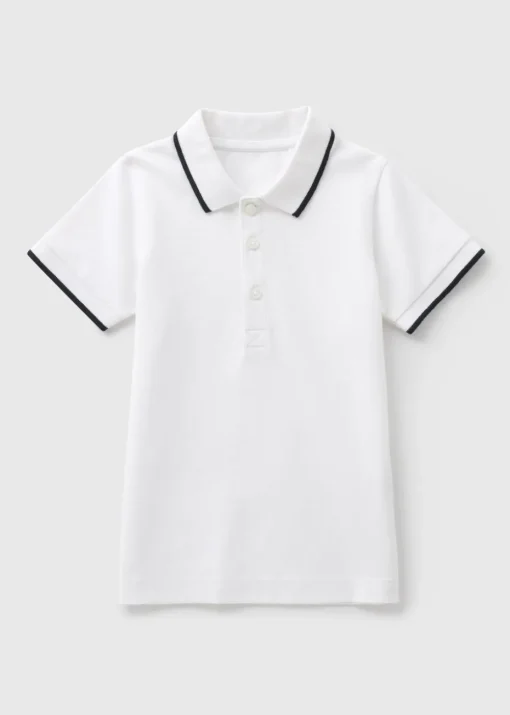 Boys White Casual Polo Shirt (1-7yrs)