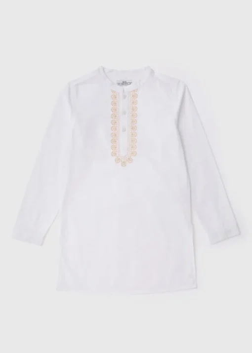 Boys White Eid Kurta Shirt (1-7yrs)