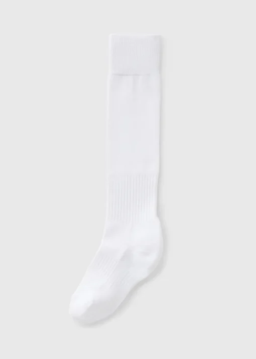Boys White Football Sock (Younger 6-Older 6.5)