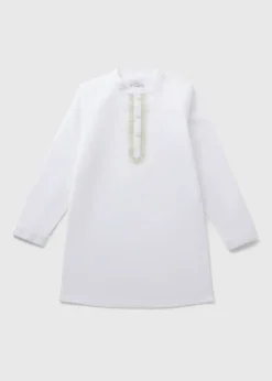 Boys White Kurta Shirt (7-15yrs)
