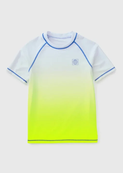 Boys White Ombre Rash Vest (7-15yrs)