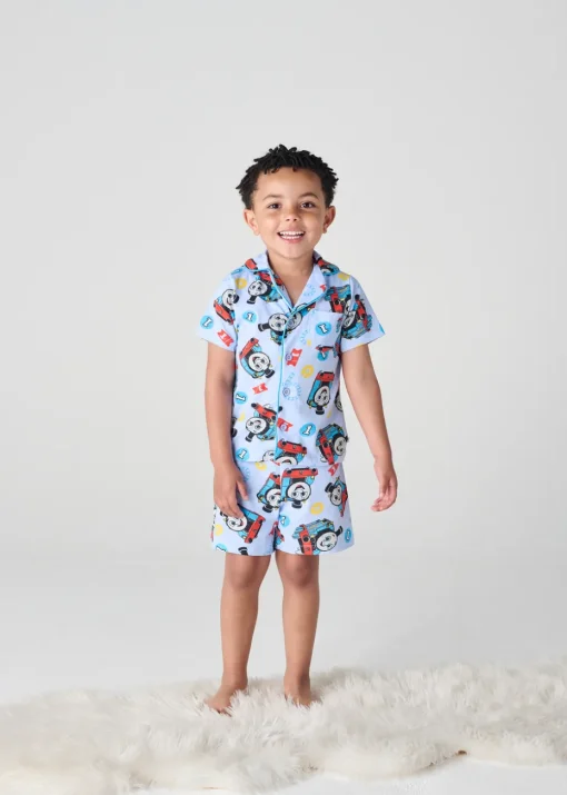 Brand Threads Thomas The Tank Engine Blue Short Pyjama Set (12 Months - 5 Years)